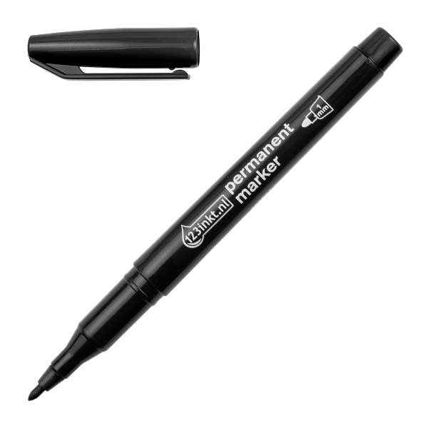 Ανεξίτηλος Μαρκαδόρος 123ink 1mm Black 4-25001C 4-400001C 300885 - 1