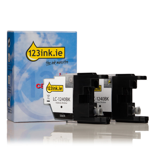 Η έκδοση 123ink αντικαθιστά το Μελάνι Brother LC-1240BKBP2 Black 2-pack LC1240BKBP2C 132093 - 1