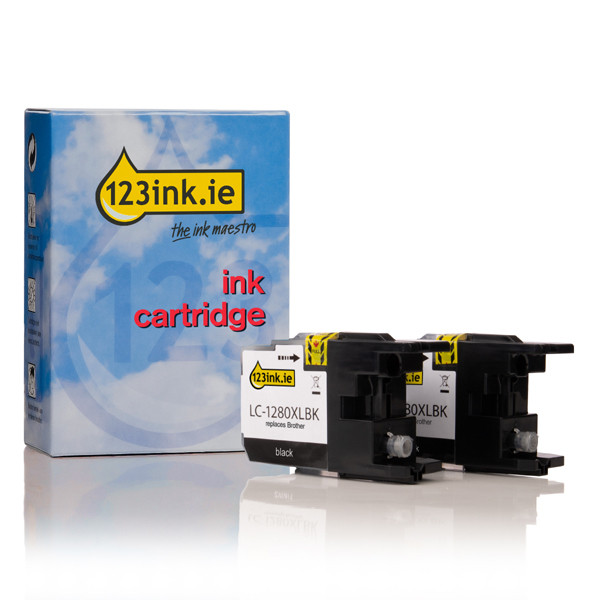 Η έκδοση 123ink αντικαθιστά το Μελάνι Brother LC-1280XLBK Black 2-pack LC-1280XLBKBP2C 132187 - 1