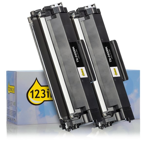 Η έκδοση 123ink αντικαθιστά το Toner Brother TN-2420BK 2-pack Black TN2420TWINC 051333 - 1