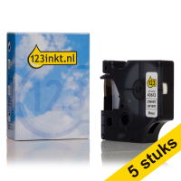 Συμβατή Ταινίια Dymo S0720780 / 43613 7m x 6mm Black on Transparent (123ink) 5-pack  650533