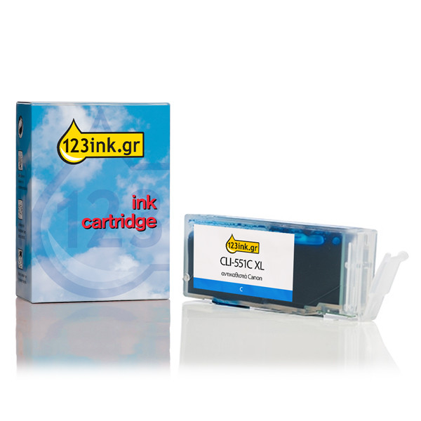 Συμβατό Μελάνι Canon CLI-551C XL High Capacity Cyan (123ink) 6444B001C 018793 - 1