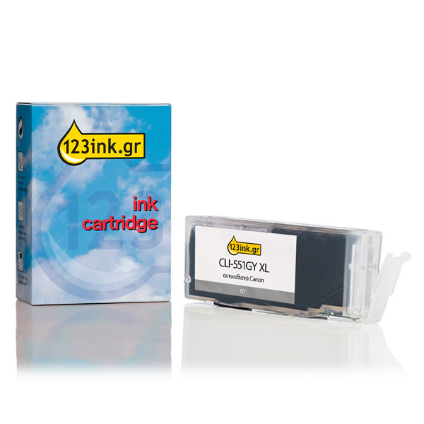 Συμβατό Μελάνι Canon CLI-551GY XL High Capacity Grey (123ink) 6447B001C 018805 - 1