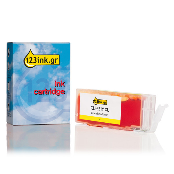 Συμβατό Μελάνι Canon CLI-551Y XL High Capacity Yellow (123ink) 6446B001C 018797 - 1