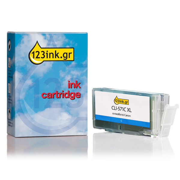 Συμβατό Μελάνι Canon CLI-571C XL High Capacity Cyan (123ink) 0332C001C 017249 - 1