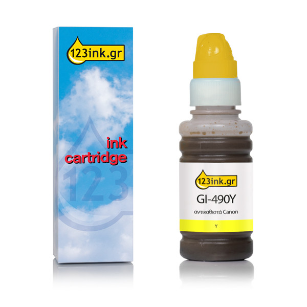 Συμβατό Μελάνι Canon GI-490Y Yellow (123ink) 0666C001C 011679 - 1