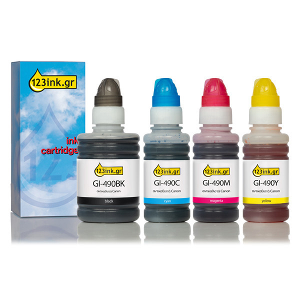 Συμβατό Μελάνι Canon GI-490 BK/C/M/Y 4-pack (123ink)  127163 - 1