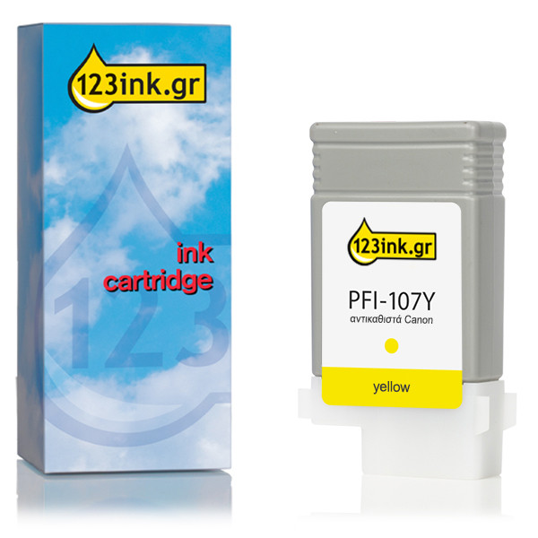 Συμβατό Μελάνι Canon PFI-107Y Yellow (123ink) 6708B001C 018987 - 1