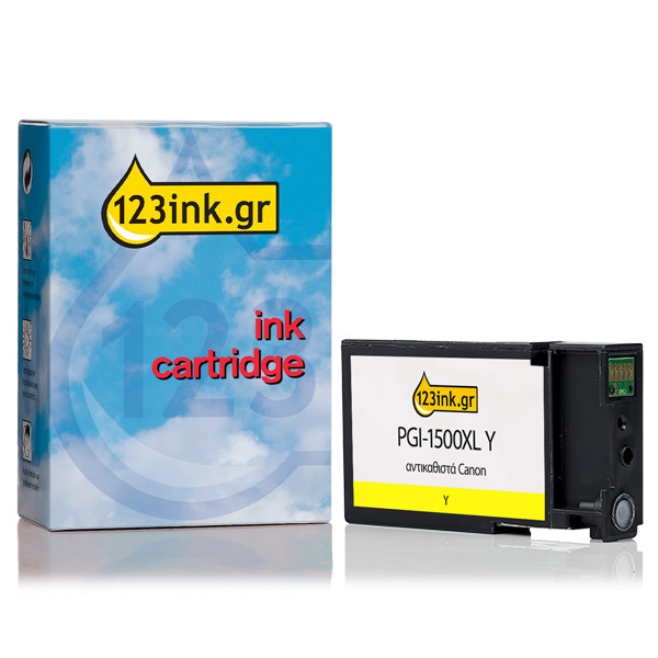 Συμβατό Μελάνι Canon PGI-1500Y XL High Capacity Yellow (123ink) 9195B001C 018529 - 1