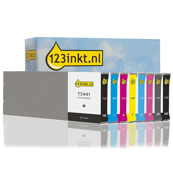 Συμβατό Μελάνι Epson T544 BK/C/M/Y/LC/LM/LBK/MBK 8-pack (123ink)  127023 - 1