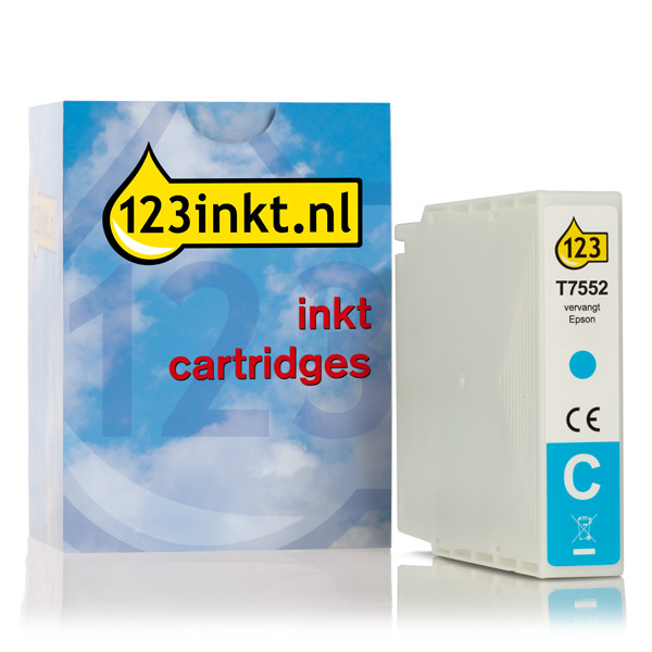 Συμβατό Μελάνι Epson T7552 High Capacity Cyan (123ink) C13T755240C 026683 - 1