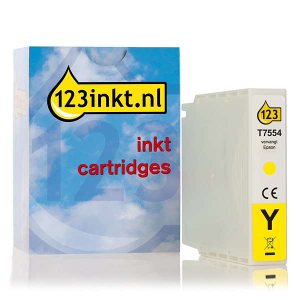 Συμβατό Μελάνι Epson T7554 High Capacity Yellow (123ink) C13T755440C 026687 - 1