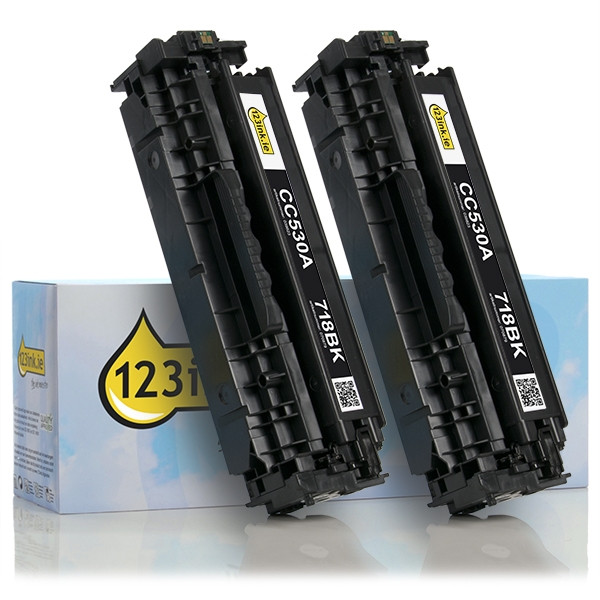 Συμβατό Toner Canon 718 BK Black 2-pack (123ink) 2662B005C 070753 - 1