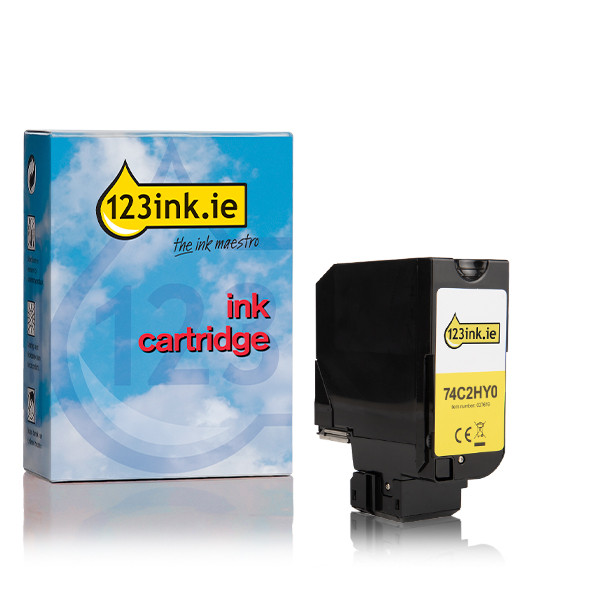 Συμβατό Toner Lexmark 74C2HY0 Extra High Capacity Yellow (123ink) 74C2HY0C 037671 - 1