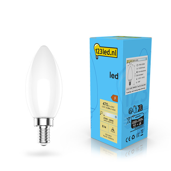 123inkt Λαμπτήρας 123 led E14 LED ματ dimmable 4,5W (40W)  LDR02080 - 1