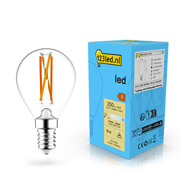 123inkt 123 led E14 LED dimmable 2,5W (25W)  LDR02070 - 1