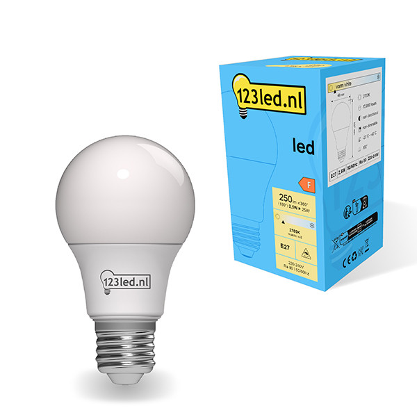 123inkt 123led E27 LED ματ λαμπτήρας 2,5W (25W)  LDR01758 - 1