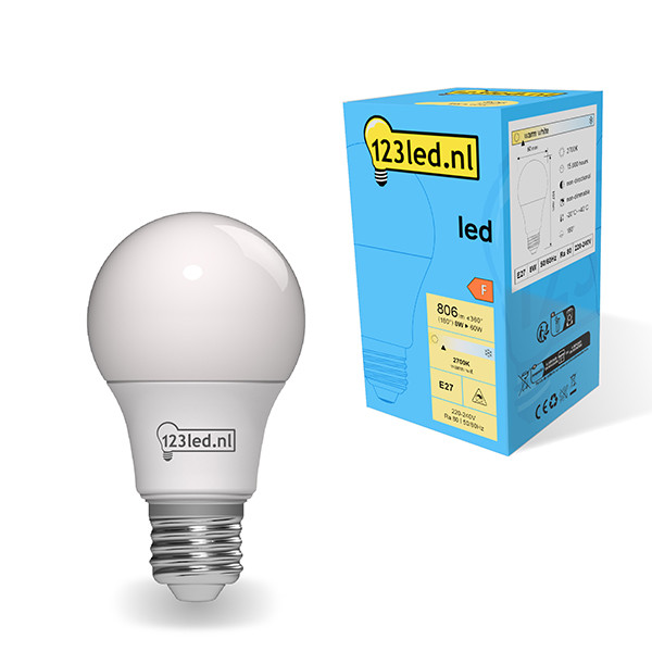 123inkt 123led E27 LED ματ λαμπτήρας 8W (60W)  LDR01762 - 1