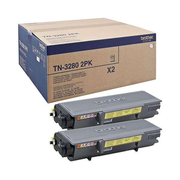 Brother Toner Brother TN-3280 High Capacity Black 2-pack TN3280TWIN 833418 - 1