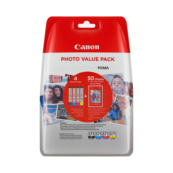 Canon Μελάνι Canon CLI-571 BK/C/M/Y 4-pack + Photo Paper 0386C006 651001 - 1