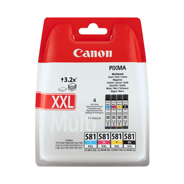 Canon Μελάνι Canon CLI-581XXL BK/C/M/Y 4-pack 1998C004 1998C005 1998C006 1998C007 651002 - 1