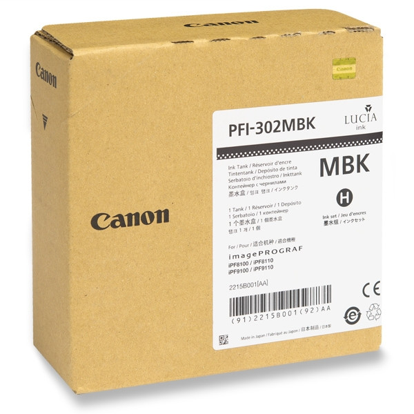 Canon Μελάνι Canon PFI-302MBK Matte Black 2215B001 018332 - 1