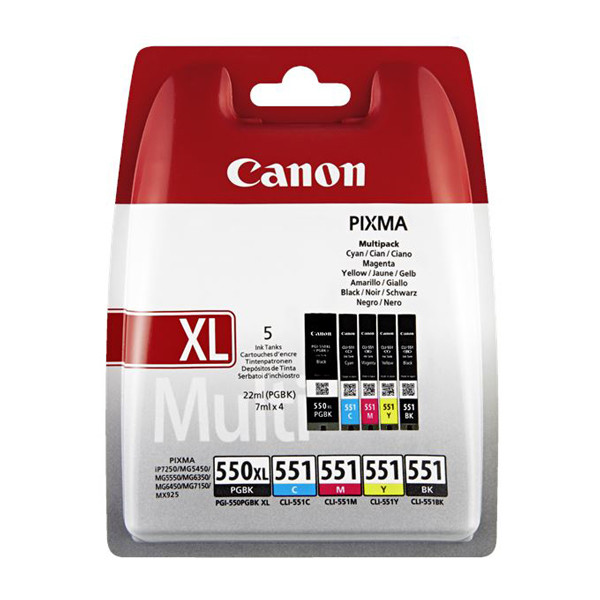 Canon Μελάνι Canon PGI-550PGBK XL / CLI-551 BK/C/M/Y 5-pack 6509B013 010188 - 1