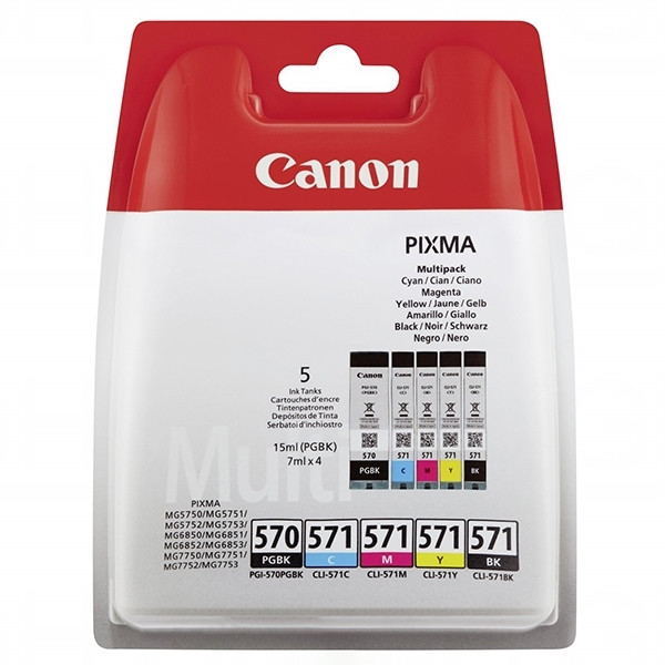 Canon Μελάνι Canon PGI-570PGBK / CLI-571 BK/C/M/Y 5-pack 0372C004 0372C006 017264 - 1