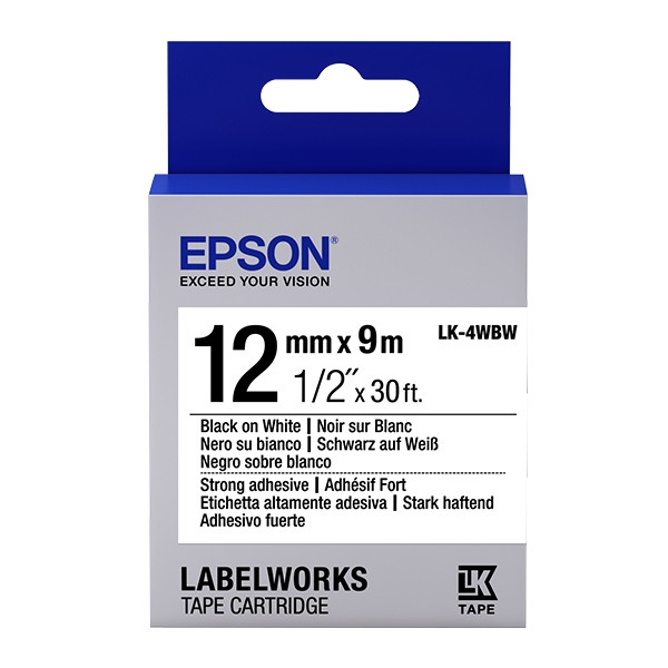 Epson Αυτοκόλλητη Ταινία Epson LK 4WBW Black on White 9m x 12mm C53S654016 083192 - 1