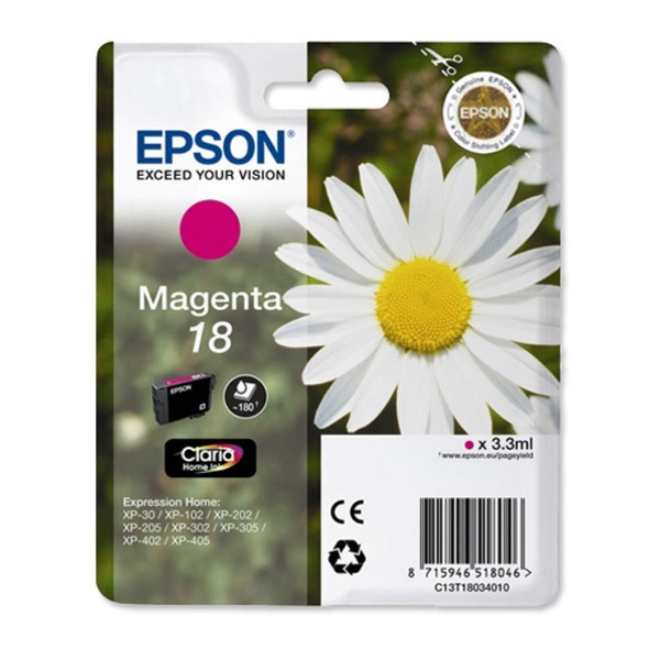 Epson Μελάνι Epson 18 (T1803) Magenta C13T18034010 C13T18034012 026472 - 1