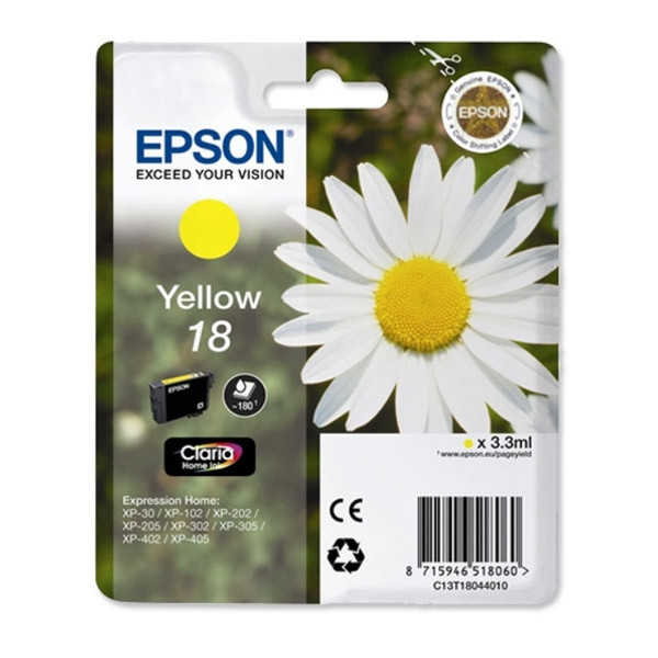 Epson Μελάνι Epson 18 (T1804) Yellow C13T18044010 C13T18044012 026474 - 1