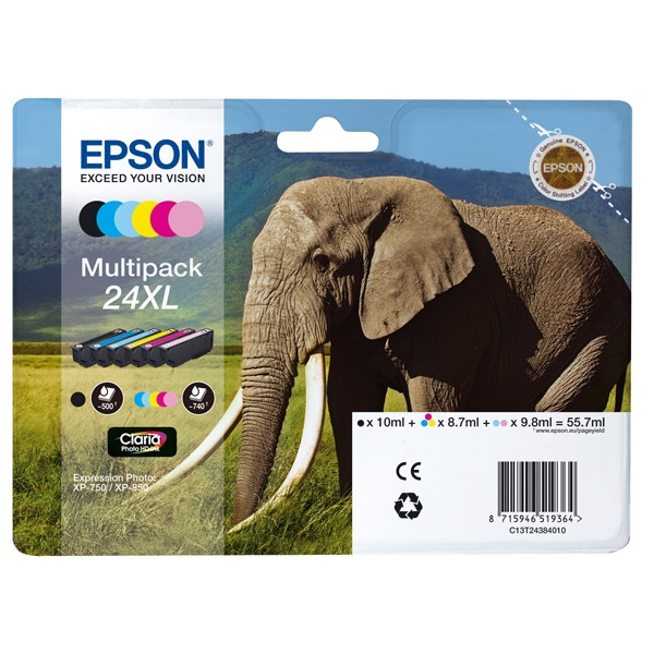 Epson Μελάνι Epson 24XL (T2438) BK/C/M/Y/LC/LM 6-pack C13T24384010 C13T24384011 026602 - 1