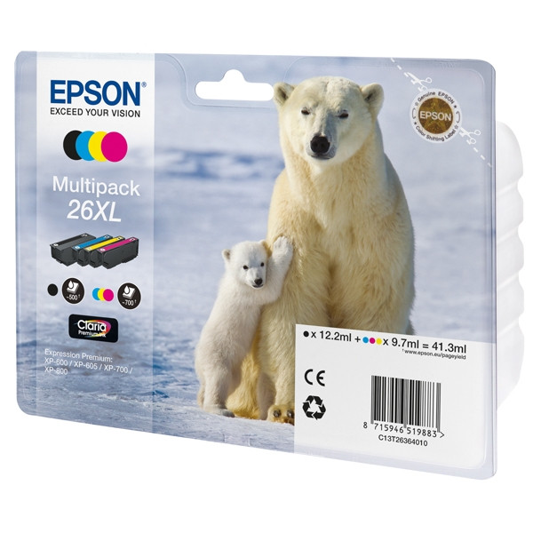 Epson Μελάνι Epson 26XL (T2636) BK/C/M/Y 4-pack C13T26364010 C13T26364012 C13T26364020 026518 - 1