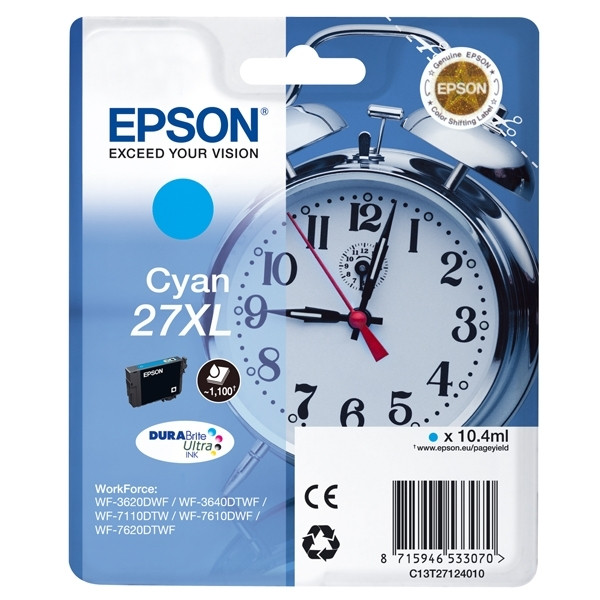 Epson Μελάνι Epson 27XL (T2712) High Capacity Cyan C13T27124010 C13T27124012 026618 - 1