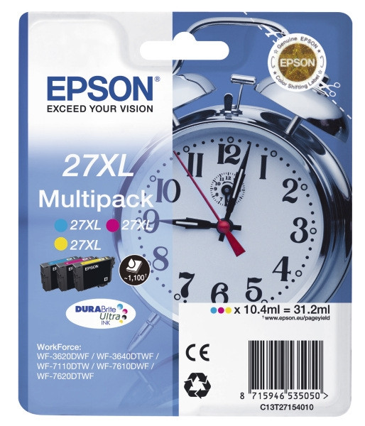 Epson Μελάνι  Epson 27XL (T2715) 3-pack C13T27154010 C13T27154012 026624 - 1