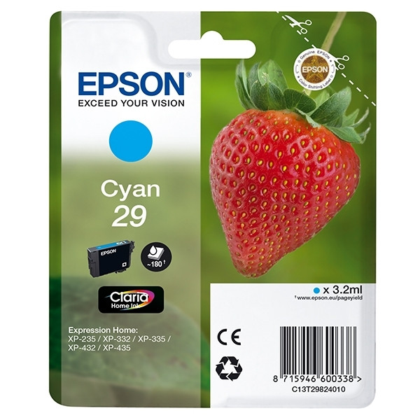 Epson Μελάνι Epson 29 (T2982) Cyan C13T29824010 C13T29824012 026832 - 1