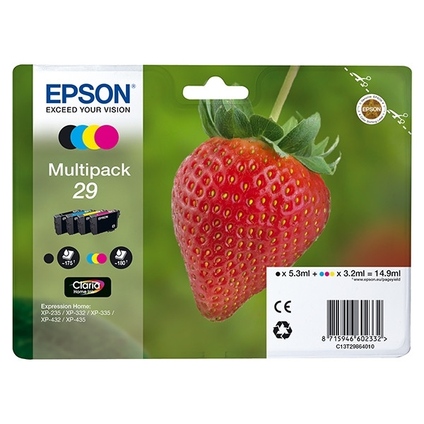 Epson Μελάνι Epson 29 (T2986) BK/C/M/Y 4-pack C13T29864010 C13T29864012 026844 - 1