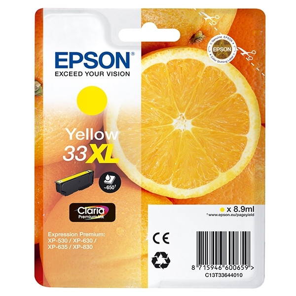 Epson Μελάνι Epson 33XL (T3364) High Capacity Yellow C13T33644010 C13T33644012 026866 - 1