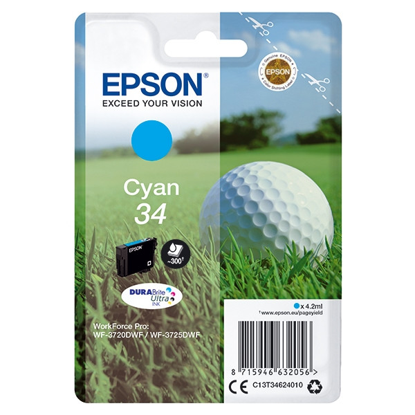 Epson Μελάνι Epson 34 (T3462) Cyan C13T34624010 027012 - 1