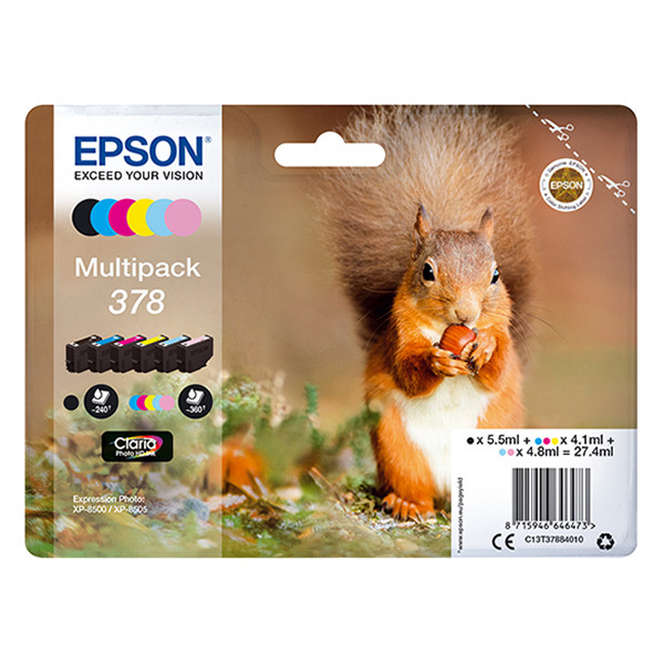 Epson Μελάνι Epson 378 (T3788) BK/C/M/Y/LC/LM 6-pack C13T37884010 027122 - 1