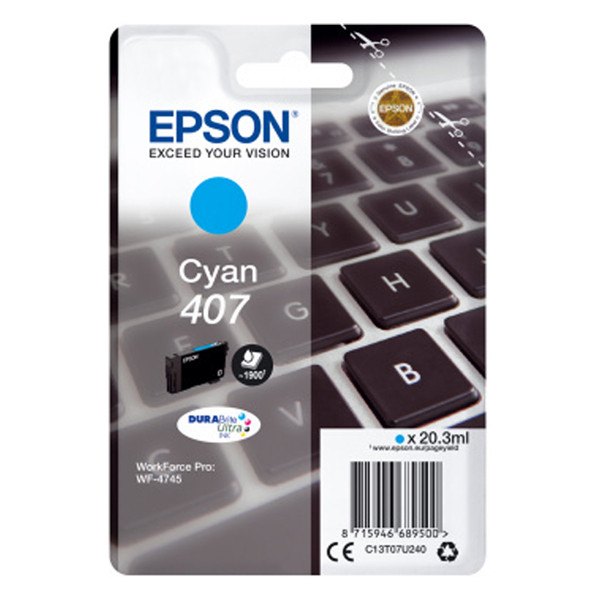 Epson Μελάνι Epson 407 Cyan C13T07U240 083558 - 1