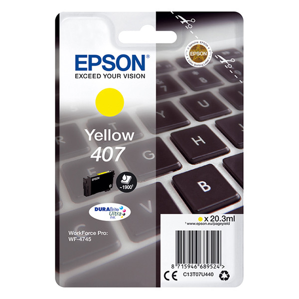 Epson Μελάνι Epson 407 Yellow C13T07U440 083562 - 1