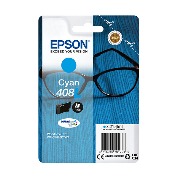 Epson Μελάνι Epson 408XL High Capacity Cyan C13T09K24010 024126 - 1