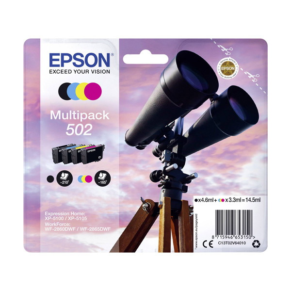 Epson Μελάνι Epson 502 BK/C/M/Y 4-pack C13T02V64010 C13T02V64020 C13T02V64510 652000 - 1