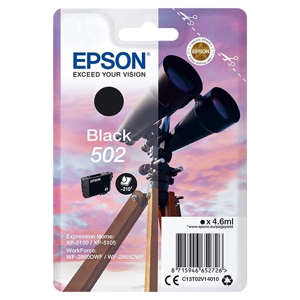 Epson Μελάνι Epson 502 Black C13T02V14010 C13T02V14020 024100 - 1