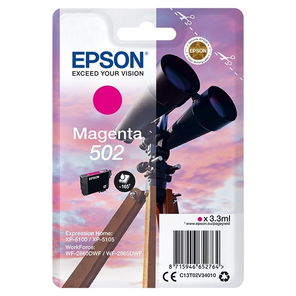 Epson Μελάνι Epson 502 Magenta C13T02V34010 C13T02V34020 024104 - 1