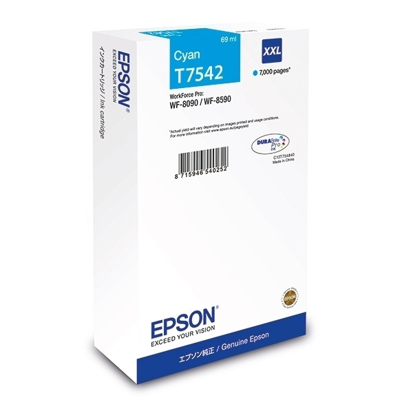 Epson Μελάνι Epson T7542 Extra High Capacity Cyan C13T754240 026926 - 1