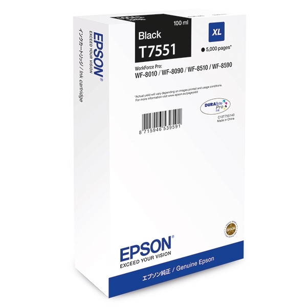 Epson Μελάνι Epson T7551 High Capacity Black C13T755140 026680 - 1