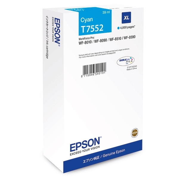 Epson Μελάνι Epson T7552 High Capacity Cyan C13T755240 026682 - 1