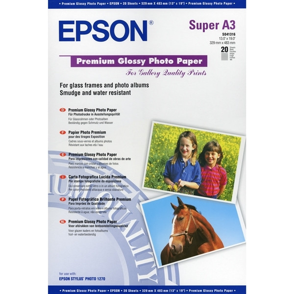 Epson Φωτογραφικό Χαρτί Epson S041316 Premium Glossy A3+ 250 g/m² (20 Φύλλα) C13S041316 150324 - 1